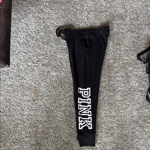 PINK Victoria's Secret Black Sweatpants with Logo